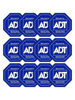ADT Stickers 12 Pack Security Camera HD Printed Waterproof Window Yard Sign NEW